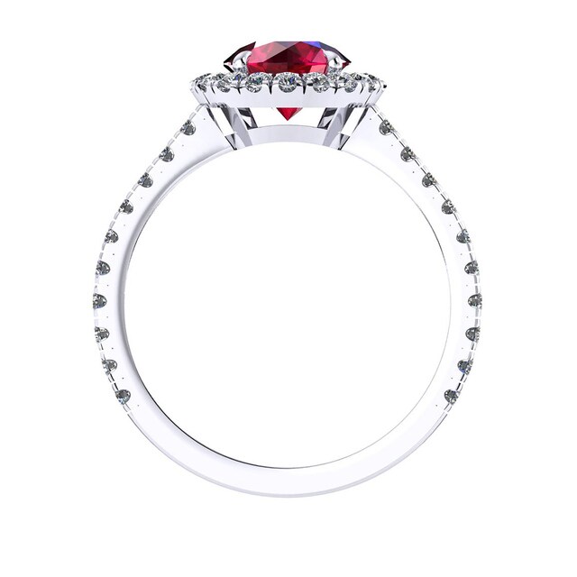 Mappin & Webb Amelia Halo 18ct White Gold And 6mm Ruby Ring