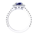 Mappin & Webb Amelia Halo 18ct White Gold And 6mm Sapphire Ring