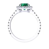 Mappin & Webb Amelia Halo 18ct White Gold And 5mm Emerald Ring