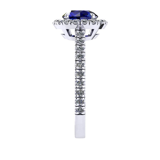 Mappin & Webb Amelia Halo 18ct White Gold And 5mm Sapphire Ring