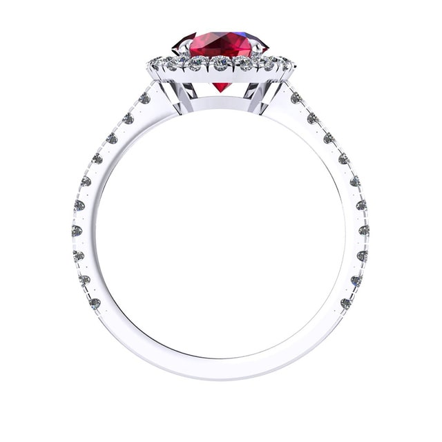 Mappin & Webb Amelia Halo 18ct White Gold And 4mm Ruby Ring