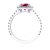Mappin & Webb Amelia Halo 18ct White Gold And 4mm Ruby Ring