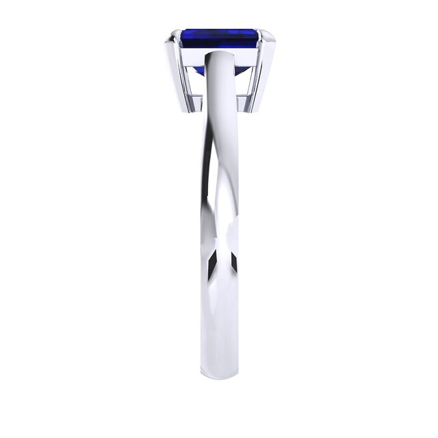 Mappin & Webb Belvedere 18ct White Gold Emerald Cut 9x7mm Sapphire Ring