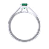Mappin & Webb Belvedere 18ct White Gold Emerald Cut 6x4mm Emerald Ring