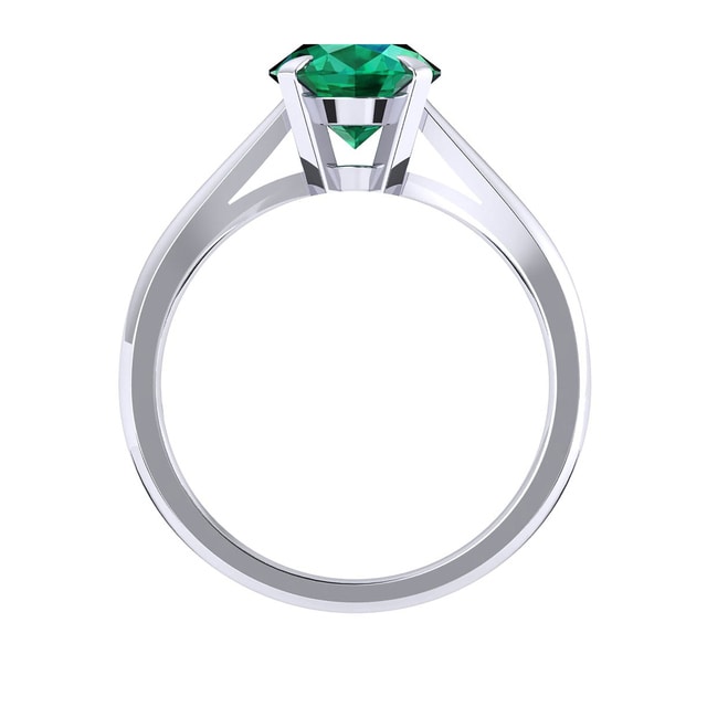Mappin & Webb Belvedere 18ct White Gold Oval Cut 9x7mm Emerald Ring