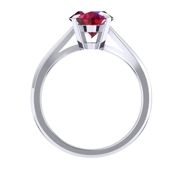 Mappin & Webb Belvedere 18ct White Gold Oval Cut 9x7mm Ruby Ring