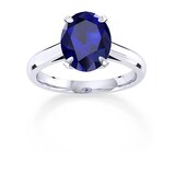 Mappin & Webb Belvedere 18ct White Gold Oval Cut 9x7mm Sapphire Ring - Ring Size L