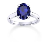 Mappin & Webb Belvedere 18ct White Gold Oval Cut 7x5mm Sapphire Ring