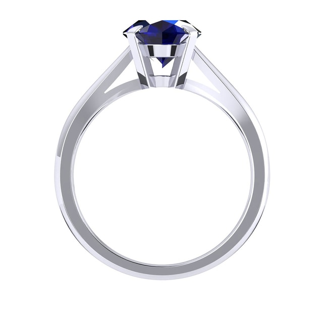 Mappin & Webb Belvedere 18ct White Gold Oval Cut 7x5mm Sapphire Ring