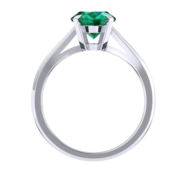Mappin & Webb Belvedere 18ct White Gold Oval Cut 6x4mm Emerald Ring