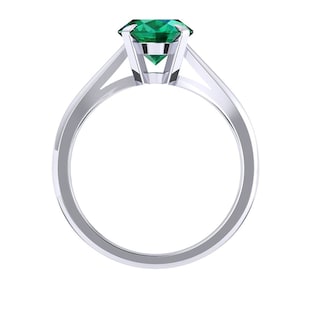 Mappin & Webb Belvedere 18ct White Gold Oval Cut 6x4mm Emerald Ring