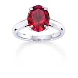 Mappin & Webb Belvedere 18ct White Gold Oval Cut 6x4mm Ruby Ring