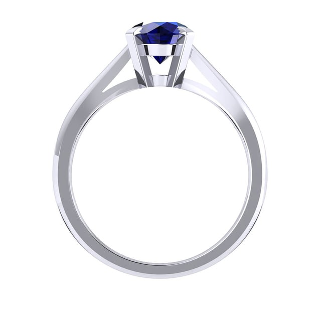 Mappin & Webb Belvedere 18ct White Gold Round Cut 5mm Sapphire Ring