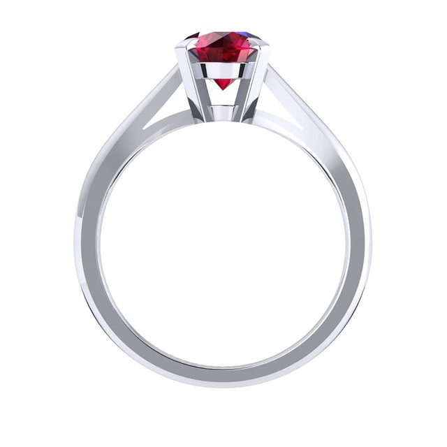 Mappin & Webb Belvedere 18ct White Gold Round Cut 4mm Ruby Ring