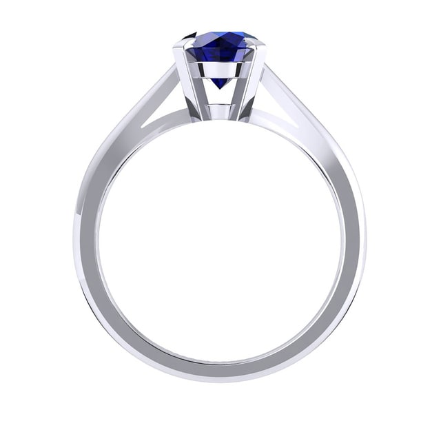 Mappin & Webb Belvedere 18ct White Gold Round Cut 4mm Sapphire Ring