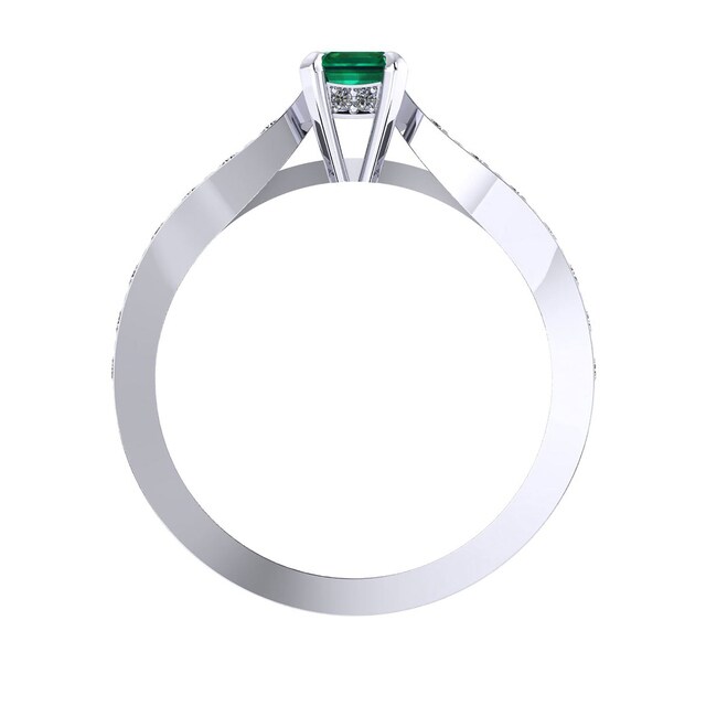 Mappin & Webb Boscobel 18ct White Gold And 9x7mm Emerald Ring