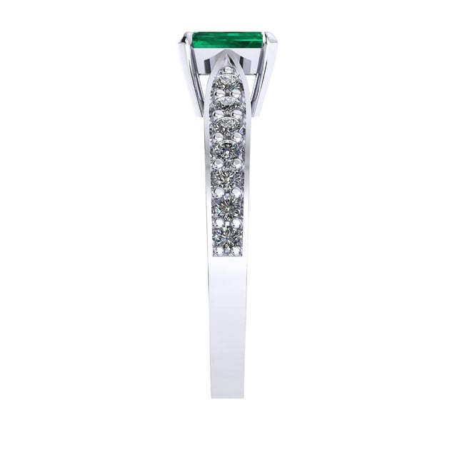 Mappin & Webb Boscobel 18ct White Gold And 7x5mm Emerald Ring