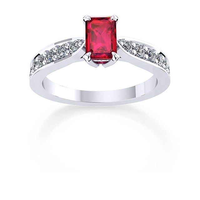 Boscobel 18ct White Gold And 6x4mm Ruby Ring