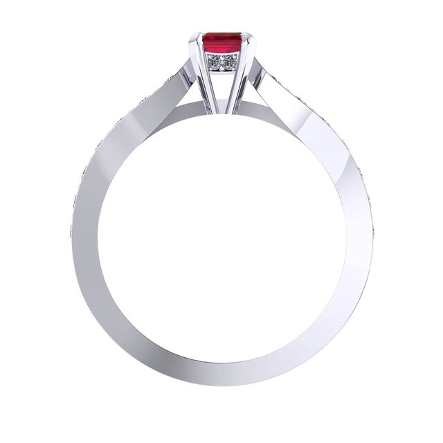 Mappin & Webb Boscobel 18ct White Gold And 7x5mm Ruby Ring