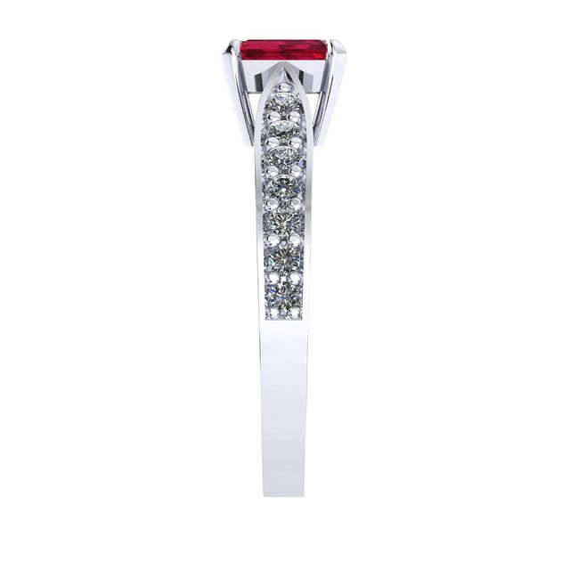 Mappin & Webb Boscobel 18ct White Gold And 7x5mm Ruby Ring