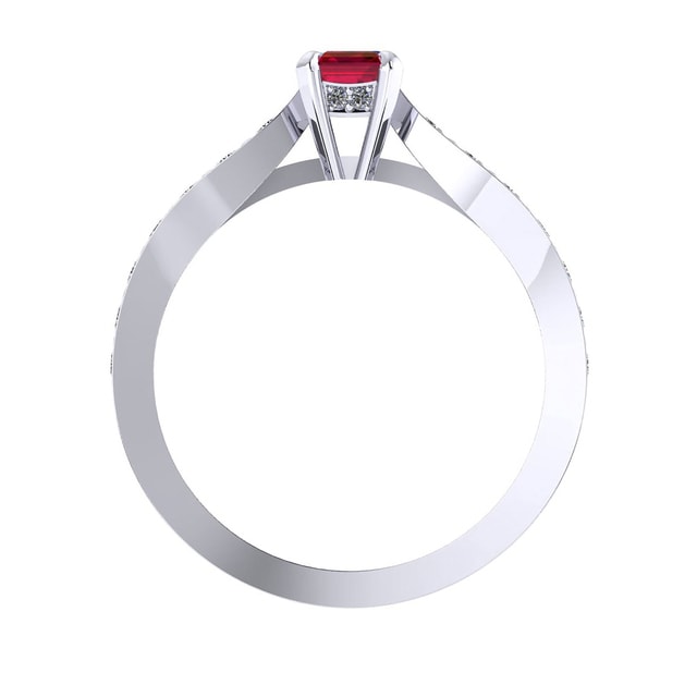 Mappin & Webb Boscobel 18ct White Gold And 6x4mm Ruby Ring