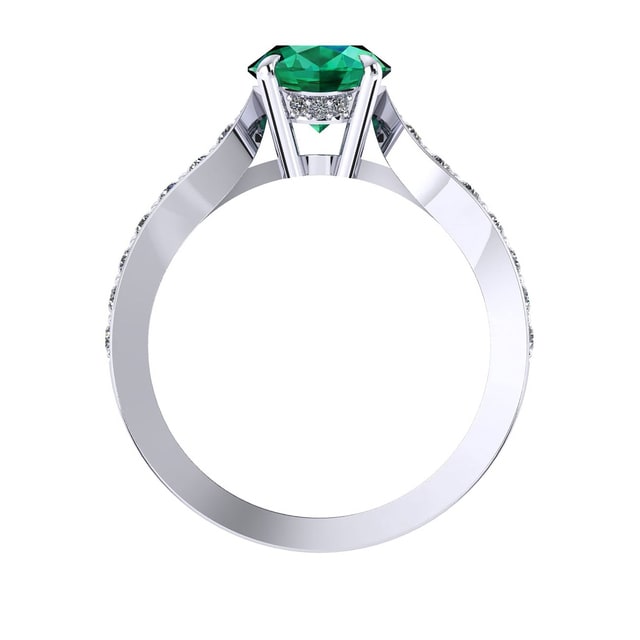 Mappin & Webb Boscobel 18ct White Gold And 9x7mm Emerald Ring