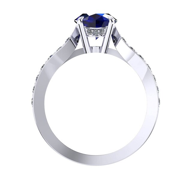 Mappin & Webb Boscobel 18ct White Gold And 9x7mm Sapphire Ring