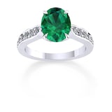 Mappin & Webb Boscobel 18ct White Gold And 7x5mm Emerald Ring