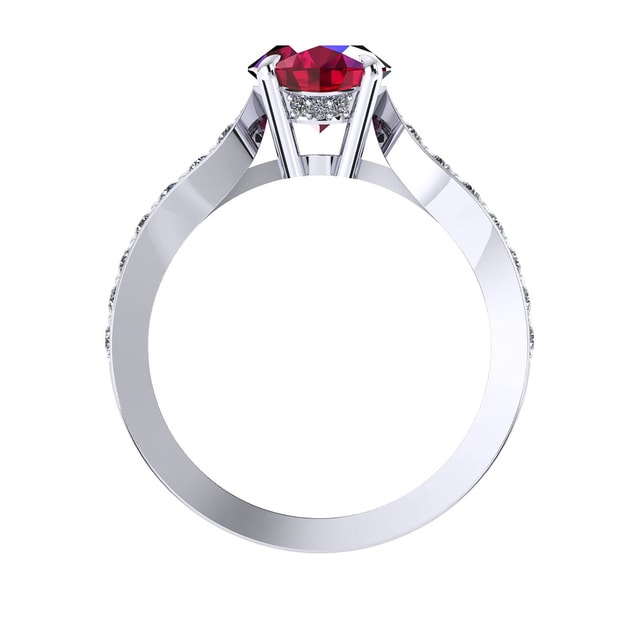 Mappin & Webb Boscobel 18ct White Gold And 6x4mm Ruby Ring