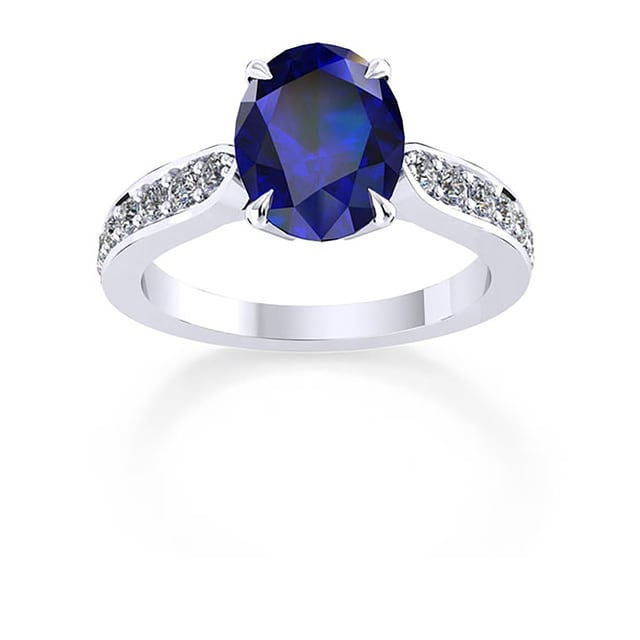 Mappin & Webb Boscobel 18ct White Gold And 6x4mm Sapphire Ring