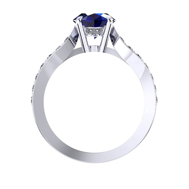 Mappin & Webb Boscobel 18ct White Gold And 6x4mm Sapphire Ring