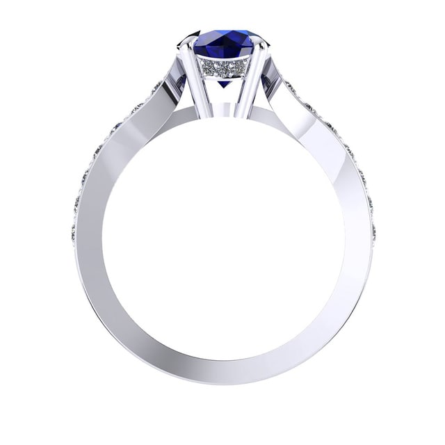 Mappin & Webb Boscobel 18ct White Gold And 6mm Sapphire Ring