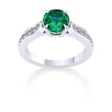 Mappin & Webb Boscobel 18ct White Gold And 5mm Emerald Ring