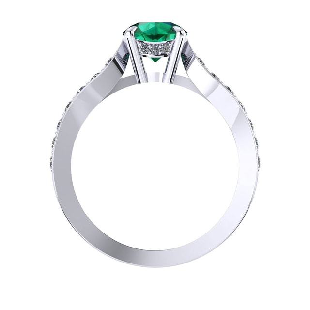 Mappin & Webb Boscobel 18ct White Gold And 5mm Emerald Ring