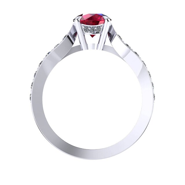 Mappin & Webb Boscobel 18ct White Gold And 5mm Ruby Ring