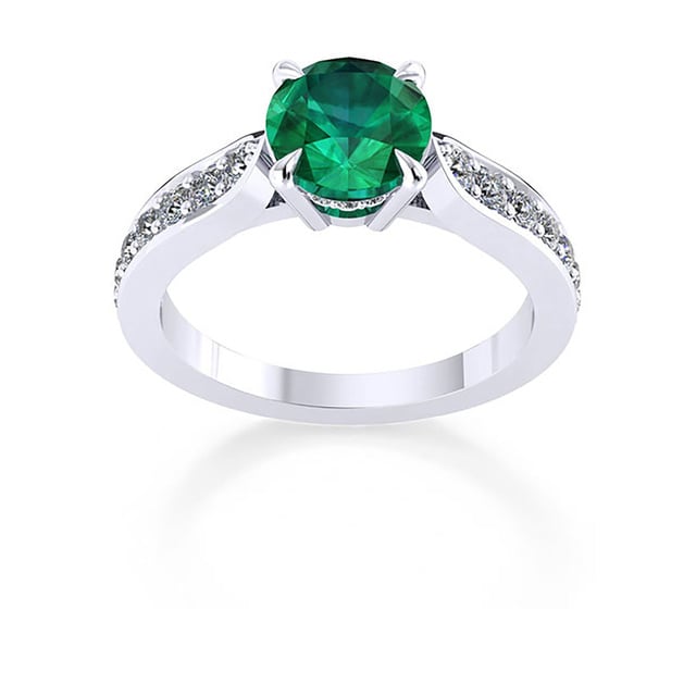 Mappin & Webb Boscobel 18ct White Gold And 4mm Emerald Ring