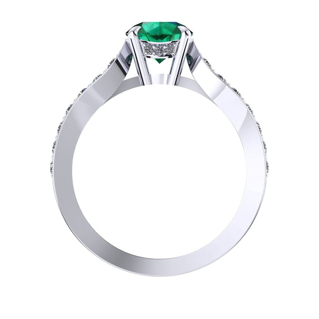 Mappin & Webb Boscobel 18ct White Gold And 4mm Emerald Ring