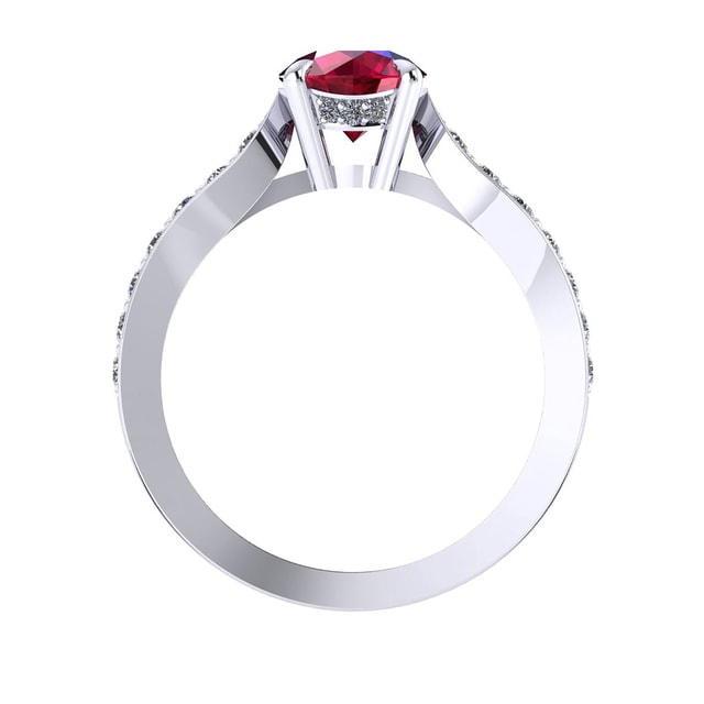 Mappin & Webb Boscobel 18ct White Gold And 4mm Ruby Ring