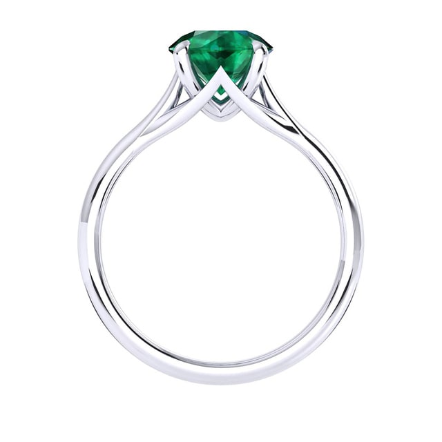 Mappin & Webb Ena Harkness 18ct White Gold And 6mm Emerald Ring