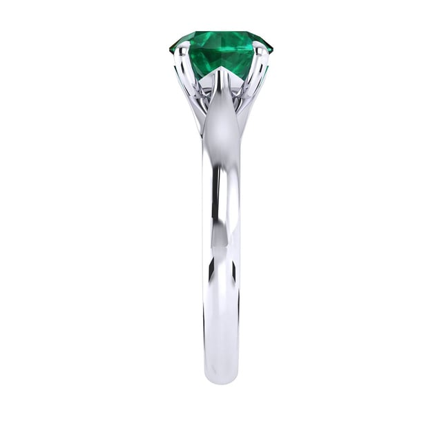 Mappin & Webb Ena Harkness 18ct White Gold And 6mm Emerald Ring