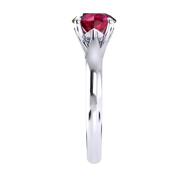 Mappin & Webb Ena Harkness 18ct White Gold And 6mm Ruby Ring - Ring Size O