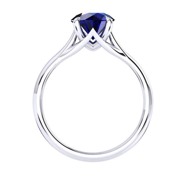 Mappin & Webb Ena Harkness 18ct White Gold And 6mm Sapphire Ring