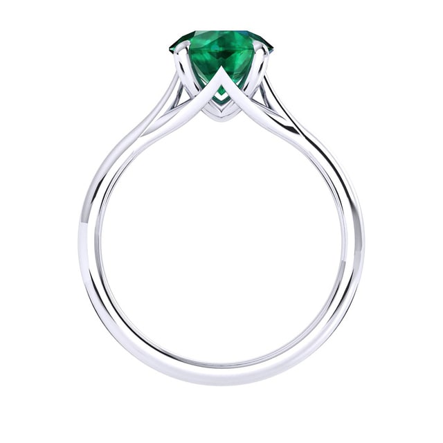 Mappin & Webb Ena Harkness 18ct White Gold And 5mm Emerald Ring