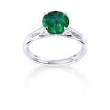Mappin & Webb Ena Harkness 18ct White Gold And 4mm Emerald Ring