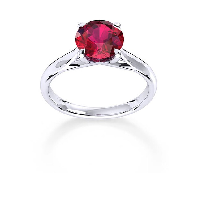 Mappin & Webb Ena Harkness 18ct White Gold And 4mm Ruby Ring