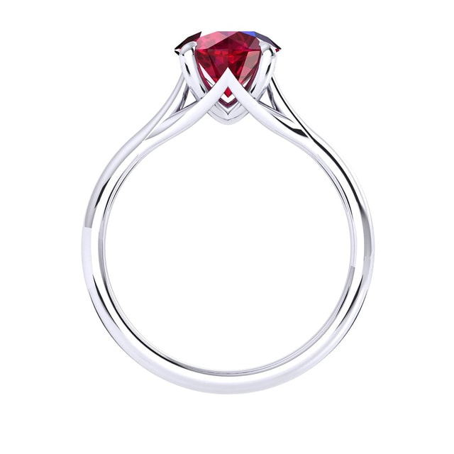 Mappin & Webb Ena Harkness 18ct White Gold And 4mm Ruby Ring