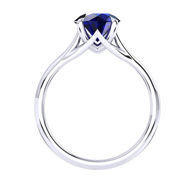 Mappin & Webb Ena Harkness 18ct White Gold And 4mm Sapphire Ring