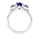 Mappin & Webb Ena Harkness 18ct White Gold And Three Stone 9x7mm Sapphire Ring