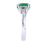 Mappin & Webb Ena Harkness 18ct White Gold And Three Stone 6x4mm Emerald Ring