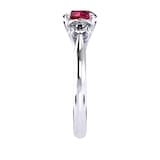 Mappin & Webb Ena Harkness 18ct White Gold And Three Stone 6mm Ruby Ring